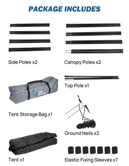 JOYTUTUS Truck Tent with Awning, Truck Bed Tailgate Tent Pickup Camping Tent Canopy (Only Fits Full-Size Truck with Soft Topper or Camper Shell)