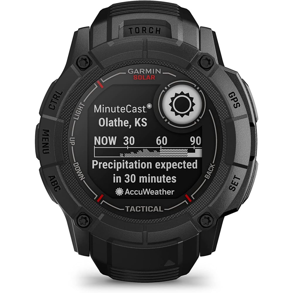 Garmin Instinct 2X Solar - Tactical Edition, Solar Charging, Rugged GPS Smartwatch, Built-in Flashlight, Ballistics Calculator, Black 010-02805-13 Bundle with 2 YR CPS Enhanced Protection Pack