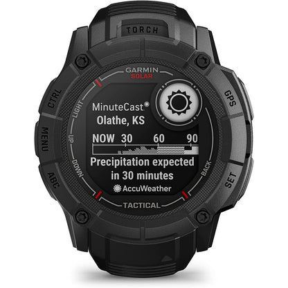 Garmin Instinct 2X Solar - Tactical Edition, Solar Charging, Rugged GPS Smartwatch, Built-in Flashlight, Ballistics Calculator, Black 010-02805-13 Bundle with 2 YR CPS Enhanced Protection Pack