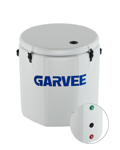 GarveeTech Ice Bath Tub for Athletes, Compatible with Water Chillers, 186Gallon Inflatable Cold Plunge Tub with Insulated Lid, Portable Cold Water Therapy Ice Pod for Recovery (White-Blue, 186Gallon)
