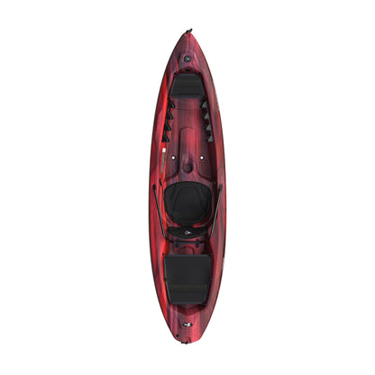 Pelican Seek 100X - Recreational Sit on top Kayak - Garnet - Lightweight Smart Design - Adjustable Ergoform™ Seating System - 10 ft