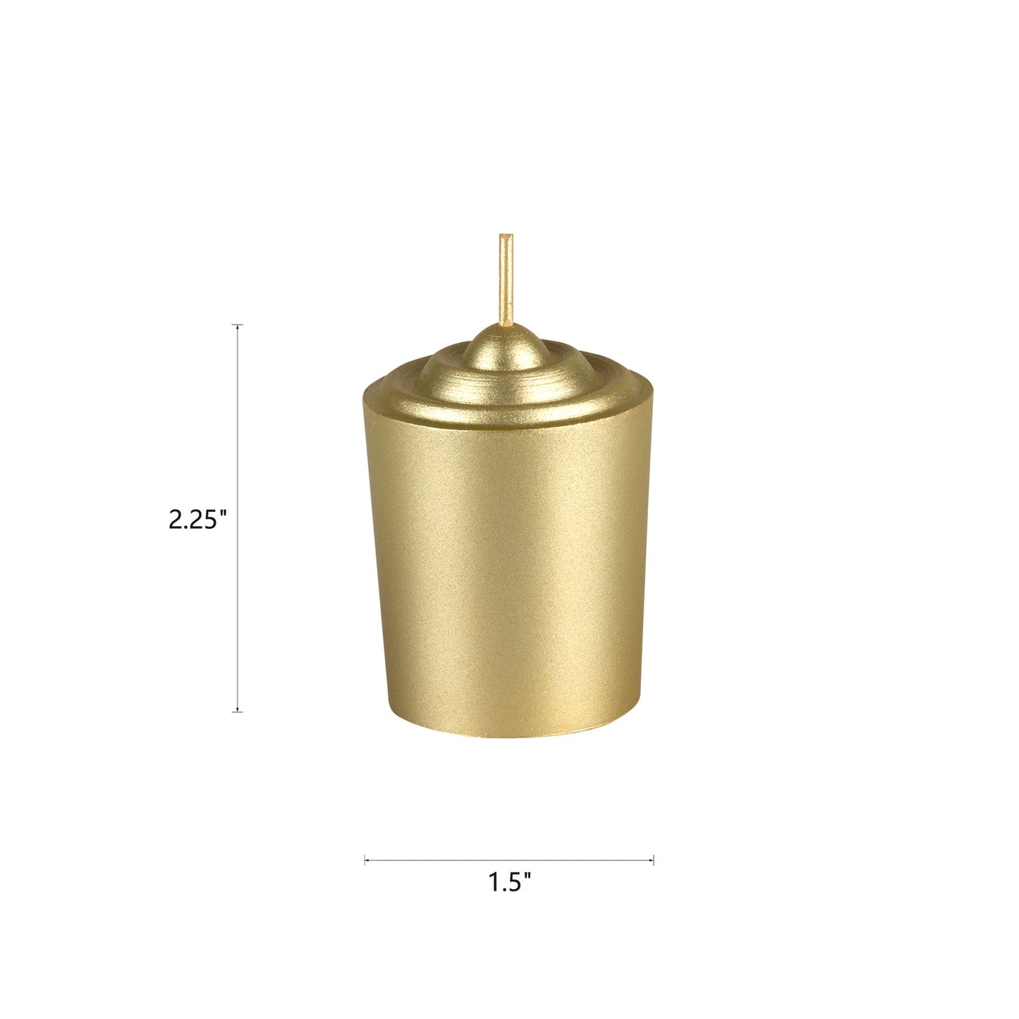 Mega Candles 12 pcs Unscented Gold Votive Candles, Hand Poured Wax Candle 15 Hours 1.5 Inch x 2.25 Inch, Home Décor, Wedding Receptions, Centerpieces, Occasions, Events, Meditations, Holders