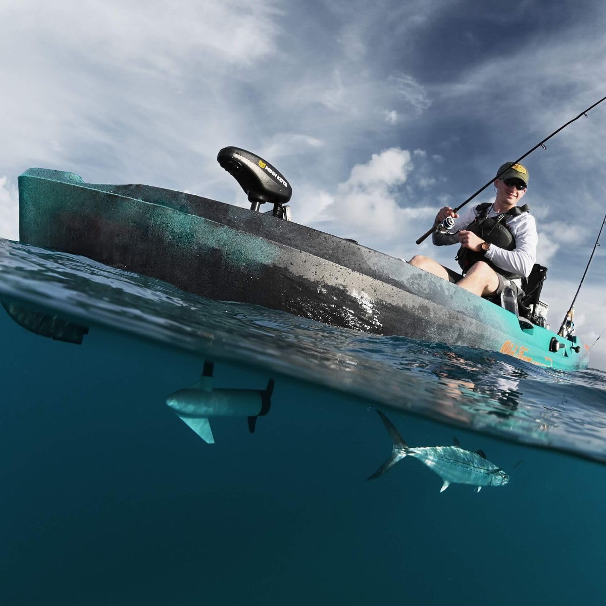 Old Town Sportsman AutoPilot 136 Motorized Fishing Kayak with Minn Kota Trolling Motor (Ember Camo)