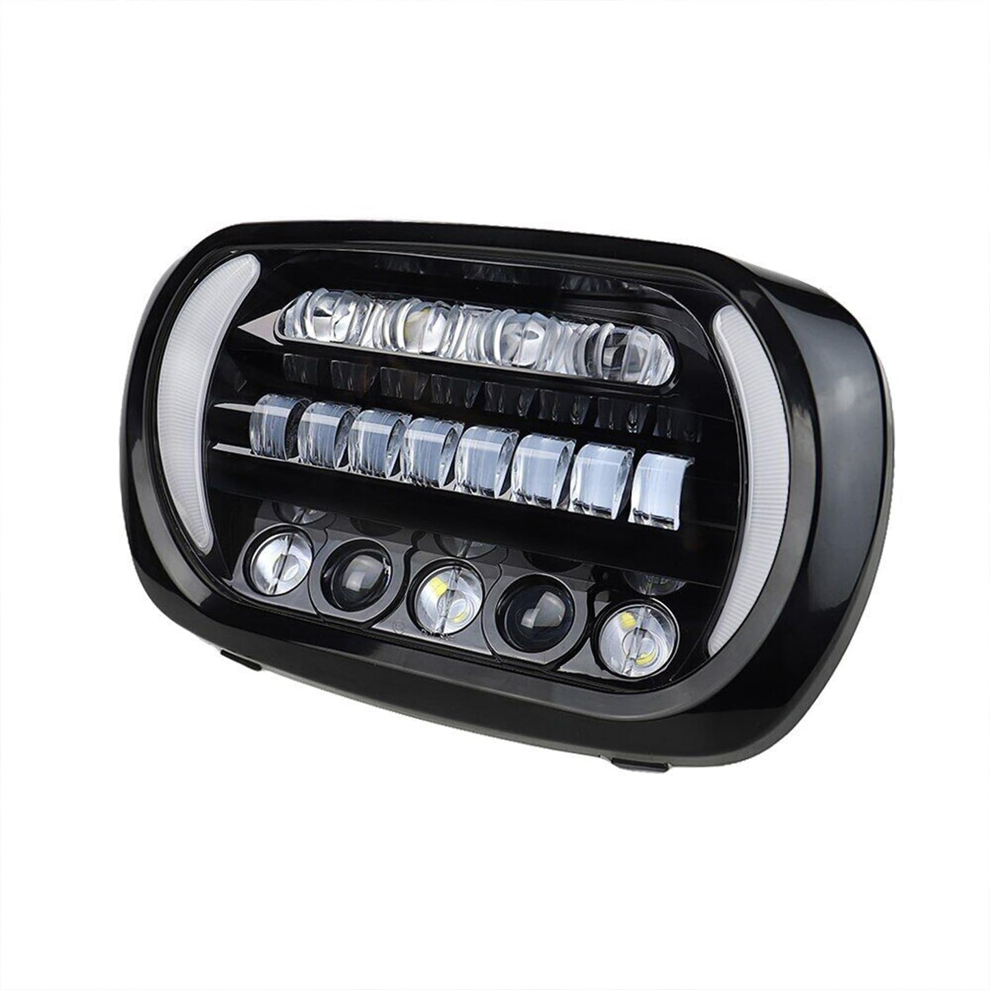 Dual LED Headlights fo Road Glide 2004-2013,White DRL Lights LED Headlamp Front Lamp with High Low Beam Turn Signal Lights for Harley Touring Road Glide 2004-2013 Accessories
