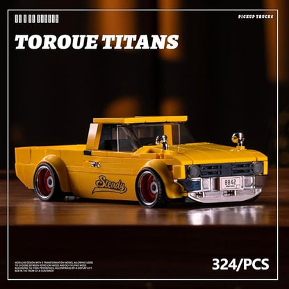 PB8842 1:32 Freedom Cruiser Pickup Truck Buliding Blocks Set 324 Pieces Car Scale Model Toy with Display Container Clamping Blocks STEM Gift for Adults