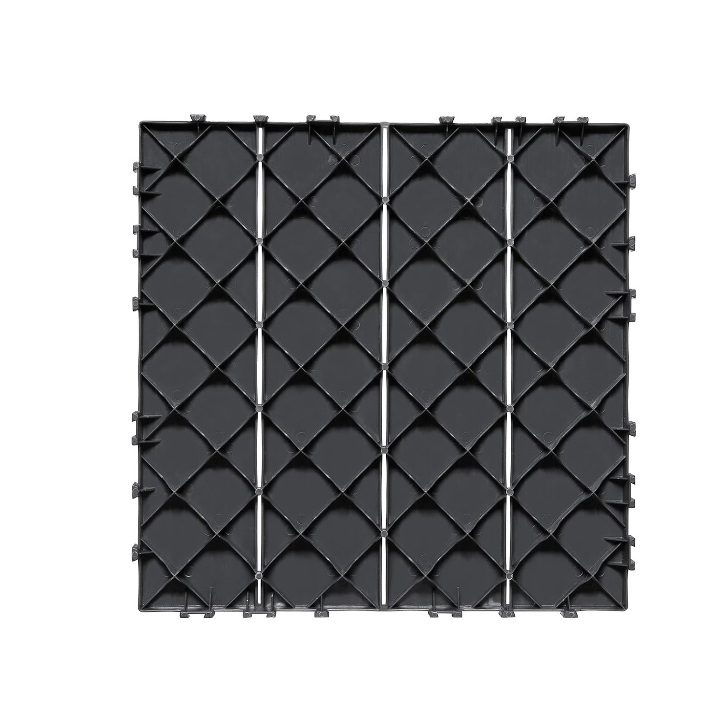VEVOR 54 sq. ft Plastic Interlocking Deck Tiles, 54 Pack,12"x12" Waterproof Non-Slip Outdoor Flooring All Weather Use, Patio Floor Decking Tiles for Porch Poolside Balcony Backyard, Dark Grey