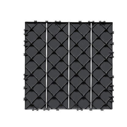 VEVOR 54 sq. ft Plastic Interlocking Deck Tiles, 54 Pack,12"x12" Waterproof Non-Slip Outdoor Flooring All Weather Use, Patio Floor Decking Tiles for Porch Poolside Balcony Backyard, Dark Grey