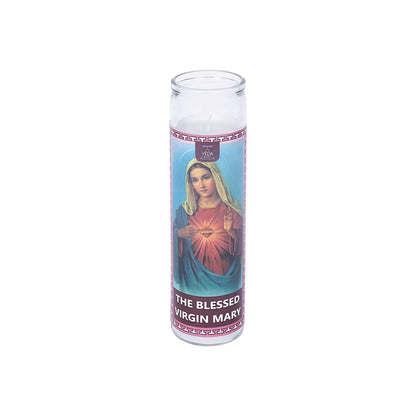 Welburn Veda&Co™ Prayer Candles - Pack of 4, 90 Hours Burn Time Smokeless Unscented Glass Pillar Candle 100% Refined Paraffin Wax, Religious, Memorial, Christmas Vigil, Wedding Home Decor, Emergencies