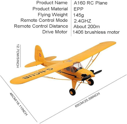RC Plane A160 J3 RC Airplanes for Adults 3D 5CH Brushless RC Planes 6-Axis Gyro 2.4GHZ Stunt RC Glider with 2 Batteries and Spare Propeller