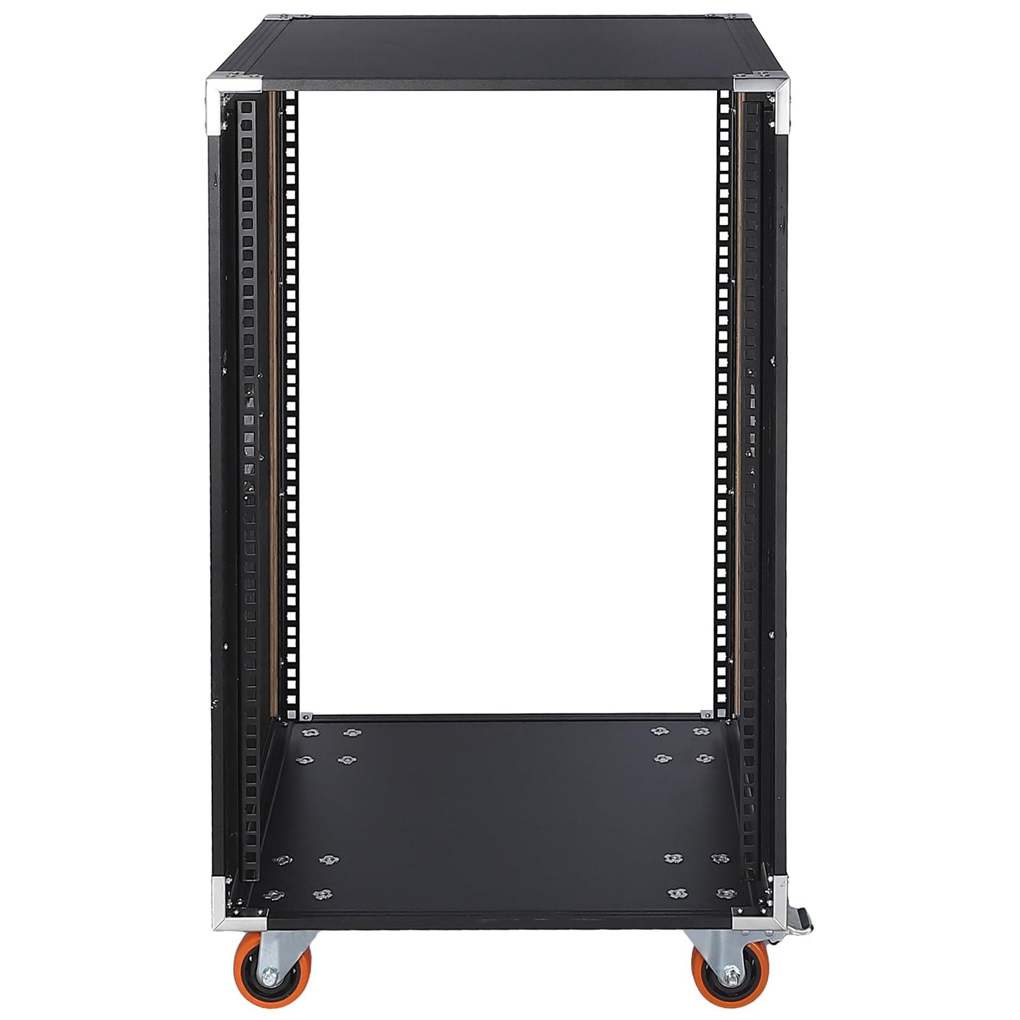 WikrOck Movable AV Gear Rack 16U 19in Mobile Floor Standing Network Device Storage Cabinet Stand - Audio Stereo Studio DJ Equipment Rack Server IT Data Devices Storage Cabinet with Castors