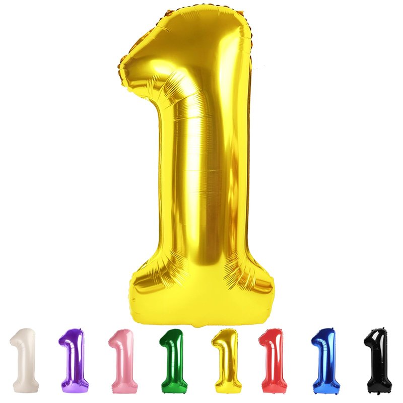 Number Balloons 40 Inch Gold 1, Big One Balloons for 1st Birthday For Girl Boy 11 21 31 Balloons for Wedding, Celebration Party, Graduations