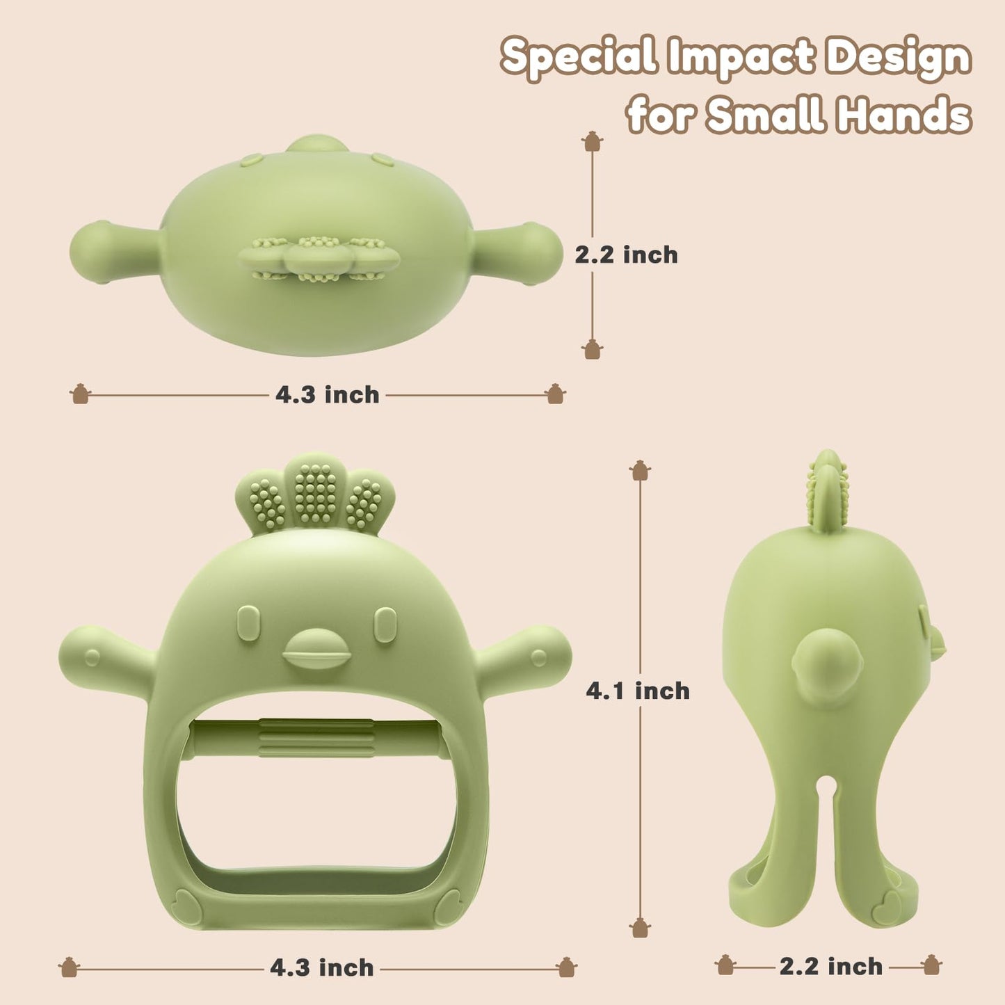 2 Pack Baby Teething Toys for 0-6 6-12 Months, Never Drop Infant Teether Teething Mitten Toys for 0 3 6 9 12 Months, Newborn Soothing Teething Toy Gifts for 1 One Year Old Baby Boys Girls