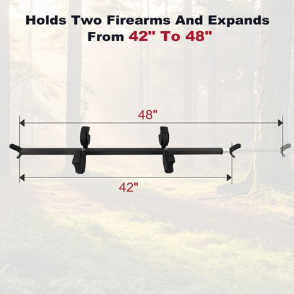Overhead Gun Mount is Suitable for Jeep Wranglers with a roll bar Width of 42-48 inches，Tough Steel Mount, Built for Two.Universal Roof Top Gun Rack for Jeep Wrangler YJ, TJ, JK, & JL.