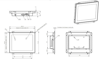 RIUIIN 8 Inch Open Frame Capacitive Touchscreen Monitor, Open-Frame Monitor,1024x768 Resolution Waterproof IP65,VESA+Panel Mount, for Kiosk, Automation, POS,Vending,Hospitality Markets