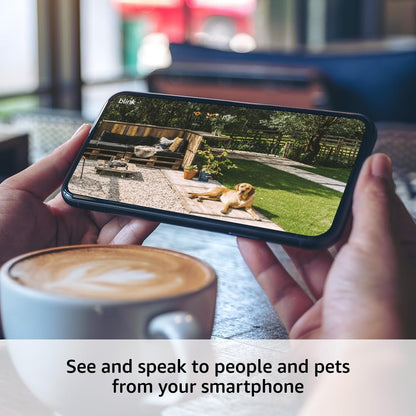 Blink Outdoor 4 (newest model), Wireless smart security camera, two-year battery, 1080p HD day and infrared night live view, two-way talk – 2 camera system