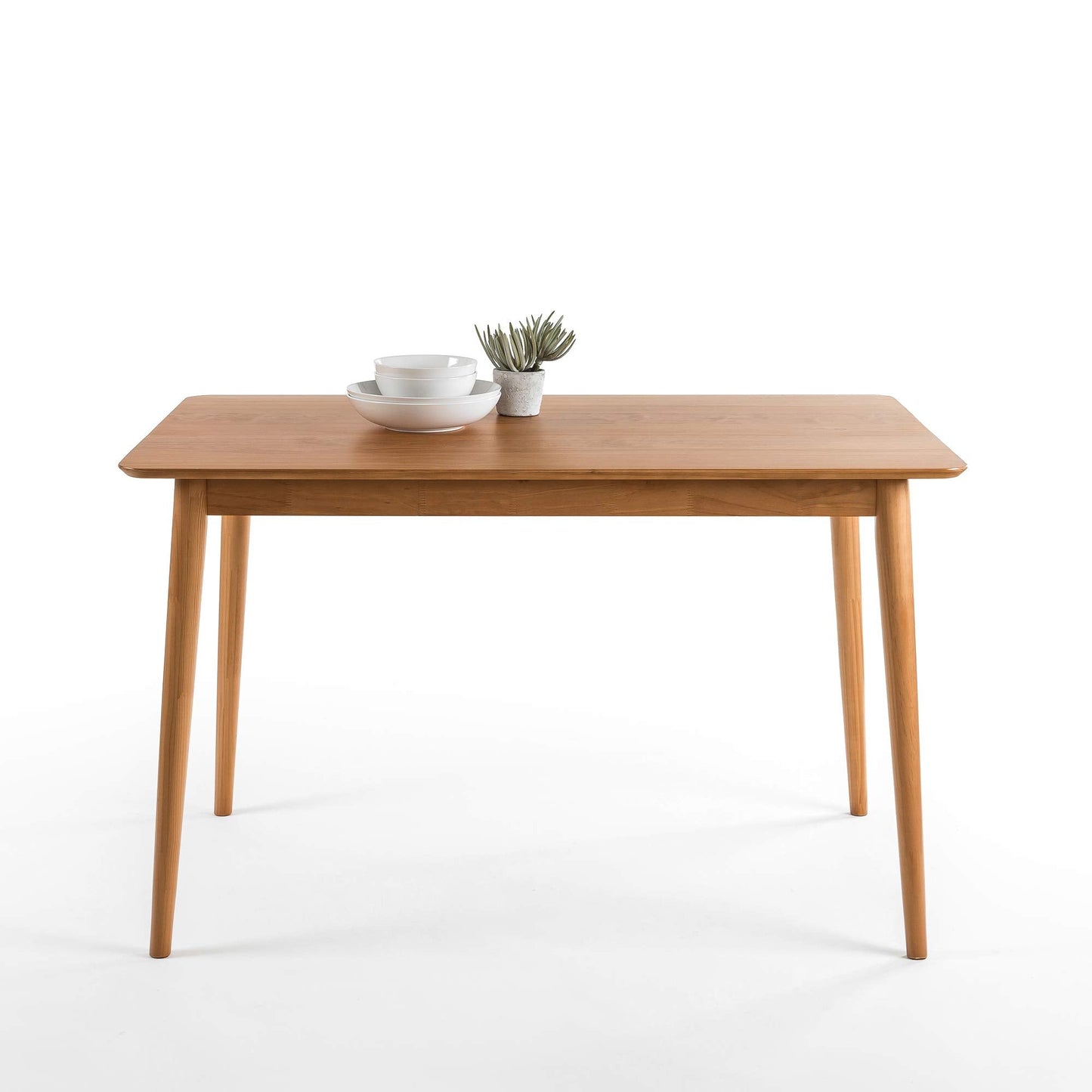 ZINUS Jen 47 Inch Dining Table, Solid Wood Kitchen Desk, Easy Assembly, Natural Brown