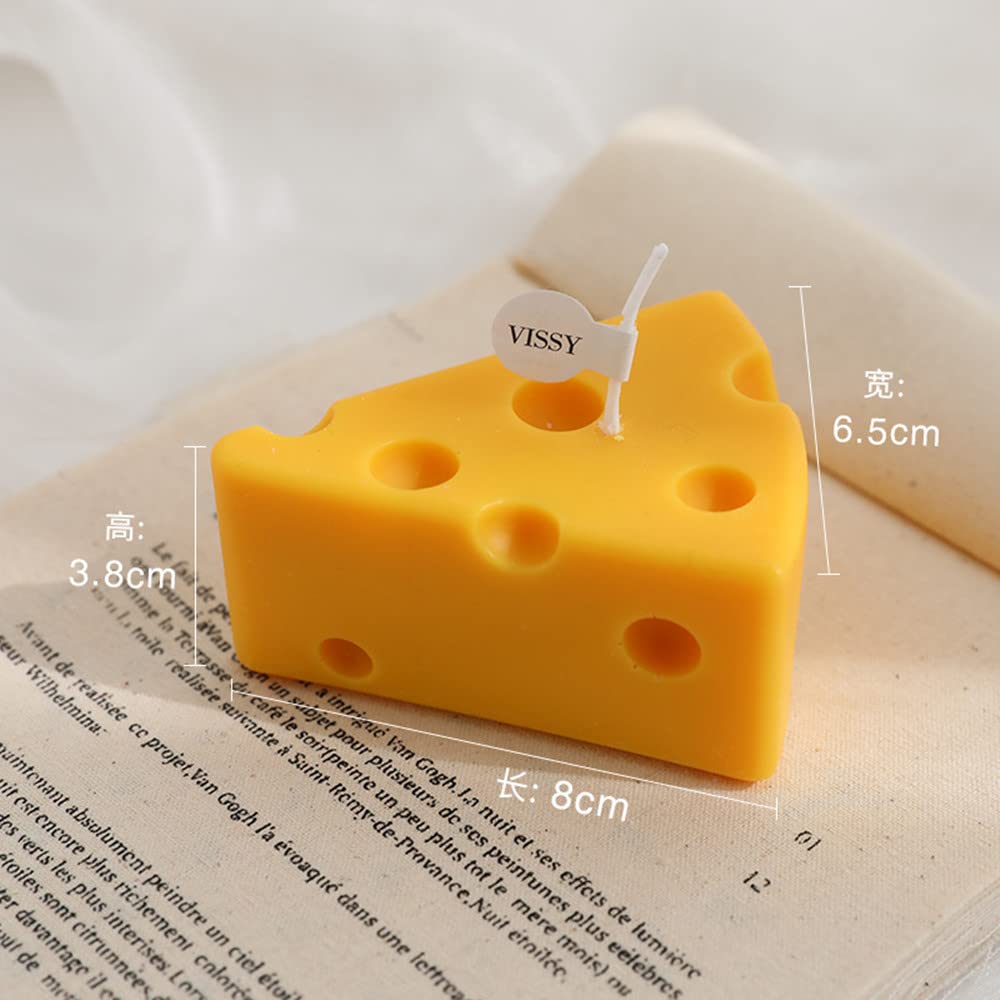 2PACK Cheese Shaped Scented Candle, Aroma Soy Wax Decorative Candlefor Photo Prop Birthday Wedding Holiday Party Gift,for Meditation Stress Relief Bath Yoga