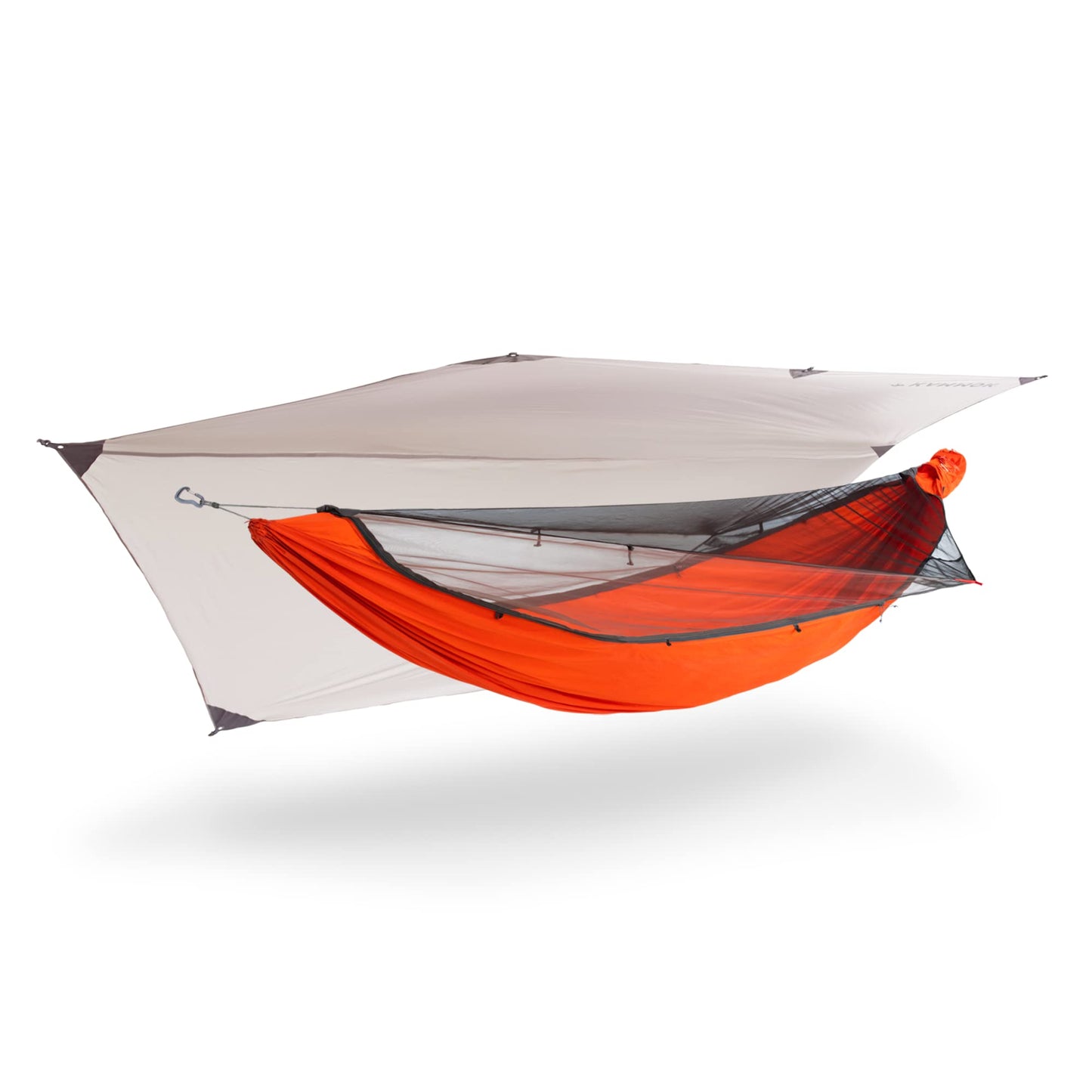 KAMMOK Mantis Ultra Light Hammock, All Seasons, Mosquito Net, Storage Bag, Camping, Outdoor Activities - Ember Orange