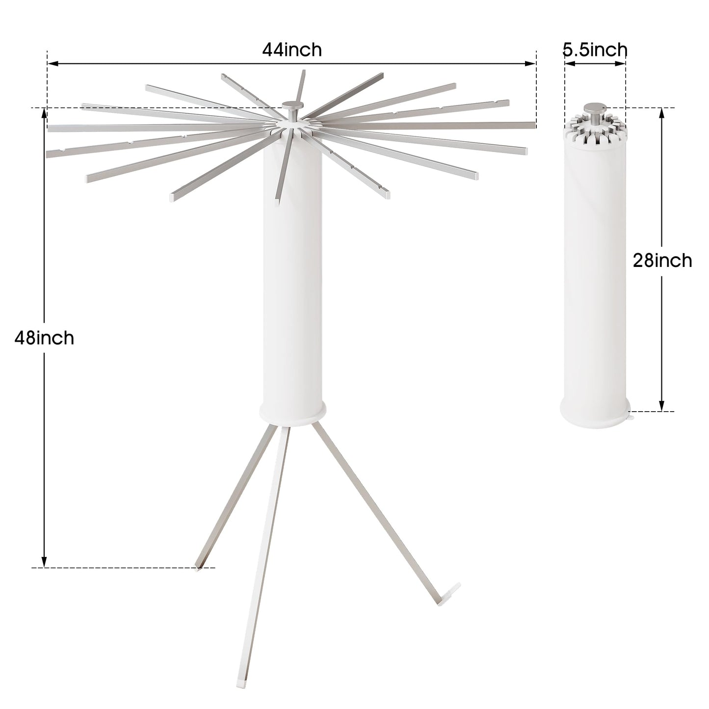 BOQORAD Tripod Clothes Drying Rack,Drying Rack Clothing Foldable,(16 Aluminium Poles),Standing Dry Racks,Laundry Drying Rack,Clothes Hanger Rack,Laundry Rack Folding,Collapsible,Retractable