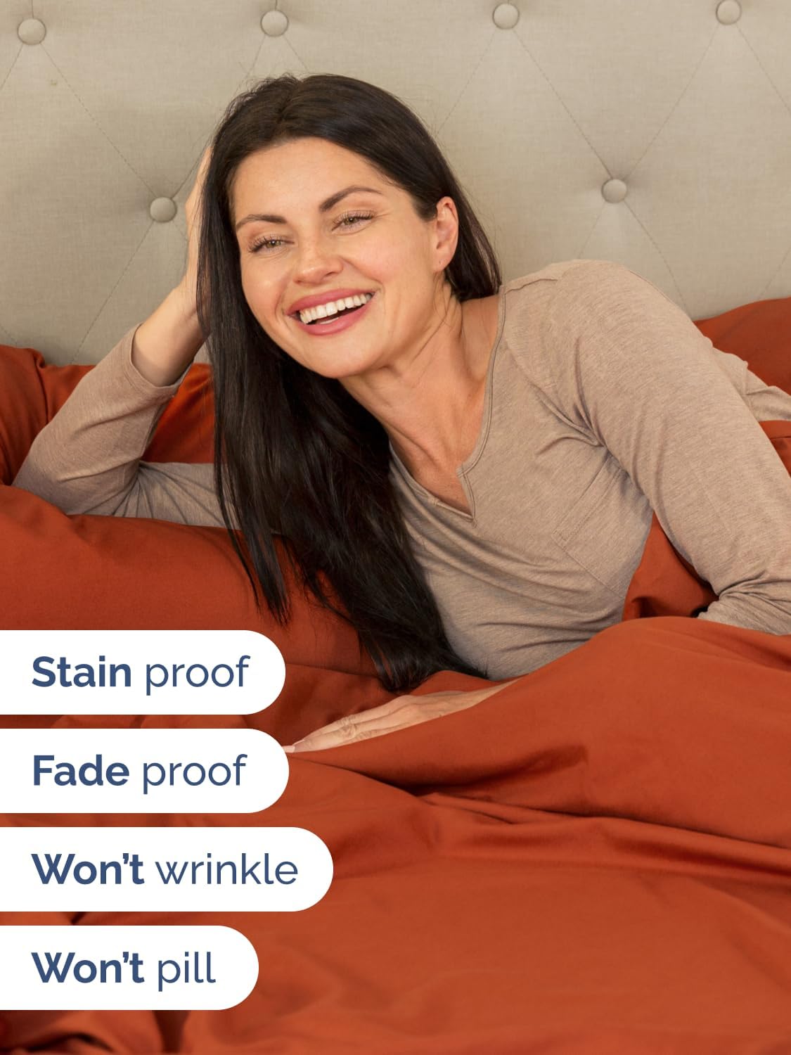 Skiennix Extra Deep Full Sheet Set - 6-Piece Breathable Cooling Bedding - Soft, Wrinkle-Free Terracotta