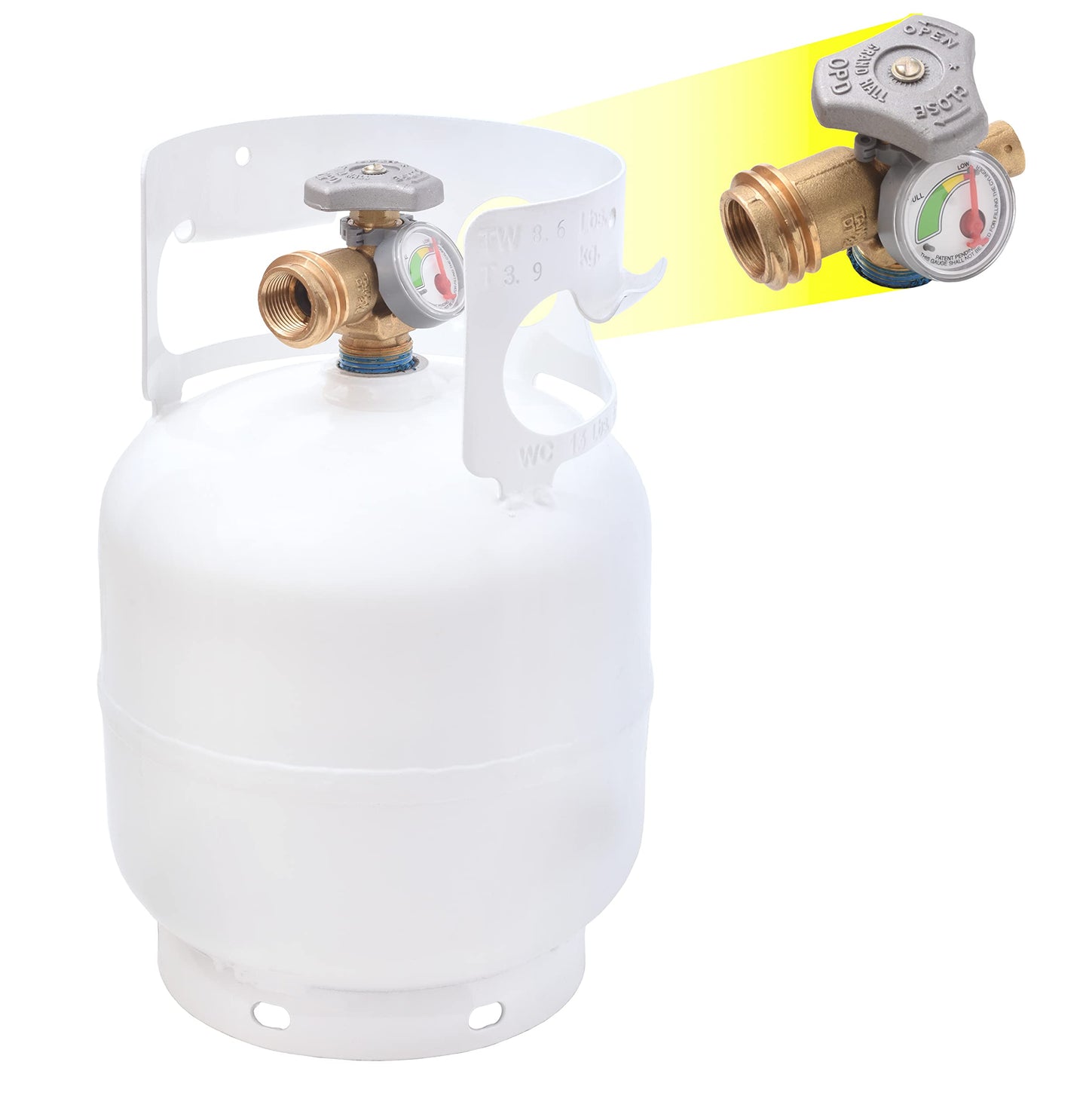 Flame King 5lb Propane Tank with Gauge and Bracket for Grills, BBQs, Camping, Fishing, Outdoor Activities