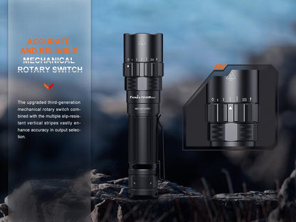 Fenix PD40R v3.0 Tactical Flashlight, 3000 Lumen USB-C Rechargeable Long Throw Police Duty Light with Lumentac Organizer