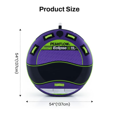 PEAKFLOW Towable Tube,Boat Tube,1-2 PersonsModels,Tubes for Boating,Heavy Duty 840D Nylon & 28-Gauge PVC,High-Speed Water Fun, 54x54 Inches Inflated,Eclipse Series