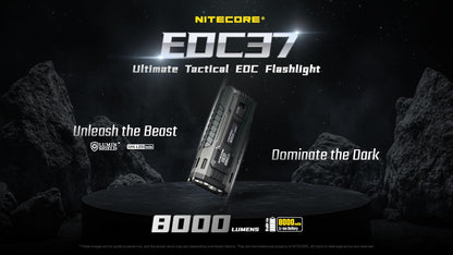 Nitecore EDC37 8000 Lumen USB Rechargeable Slim Body LED Flashlight EdisonBright Brand Charging Adapter