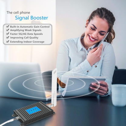 Cell Phone Signal Booster Boosts 5G 4G LTE Band 2/4/5/12/17/13 for All U.S. Carriers Verizon, ATT, Sprint, Omni-Directional Antenna Kit for Home, FCC Approved