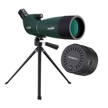 SVBONY SV28 Spotting Scope with Tripod & SC002 WiFi Camera for Digiscoping, Waterproof & Fofproof, 25-75x70mm Long Range Spotter Scope for Target Observing, Bird Watching