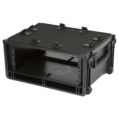 SKB Studio Flyer Rack Case 4U - Durable Mobile Studio Solution with Injection Molded Shell, TSA Locks, and Wheels for Musicians, DJs, and Producers - Securely Transport and Protect Your Gear