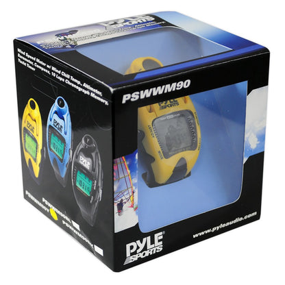 Pyle Sports PSWWM90Y Wind Speed Meter w/ Wind Chill Temp., Altimeter, Barometer, Compass, 10 Laps Chronograph Memory, Yacht Timer (Yellow Color)