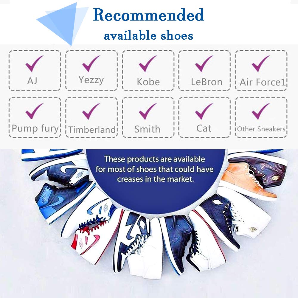 Madala 2 Pair Crease Protector for Air Force Shoes, Sneaker Shoes Protectors, Crease Guards Anti Crease Shoes Protector, Anti Wrinkle Shoes Crease Protector, No Crease Shoe Inserts for Men's 7.5-12