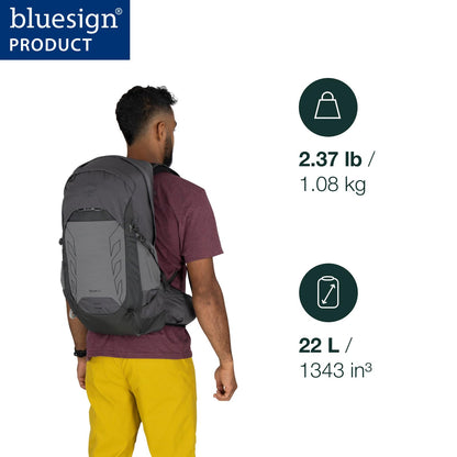 Osprey Talon 22L Men's Lightweight Hiking Backpack - Small Daypack for Travel & Camping, Black/Coal Grey