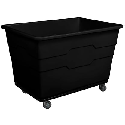 ReadySpace Commercial 20 Bushel Utility Cart with Steel Base, Poly Box Basket Truck, Laundry Cart, and Rolling Trash Bin, 51.5-Inch x 35.5-Inch x 36-Inch, 1000 Pound Weight Capacity, Black