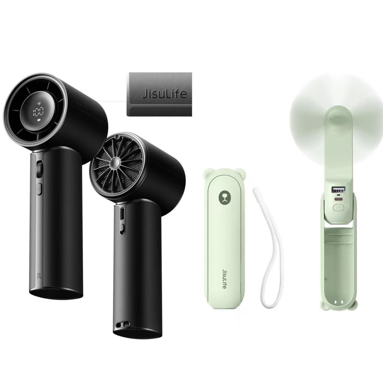 JISULIFE 3 IN 1 Mini Portable Fan & Handheld Fan Pro1 Mini, Elite PU Leather, 30 Hour Cooling Power