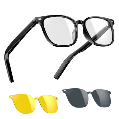 Blackview Smart Glasses, 5.3 Bluetooth Sunglasses with Open Ear Speaker, Voice Assistant Compatible, Blue Light Blocking Lens