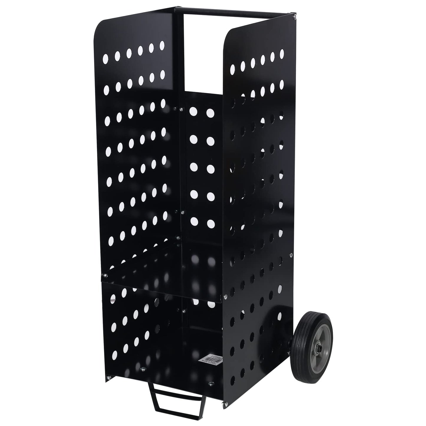 Metal Firewood Cart with Rolling Whee,l Heavy Duty 200lbs Load Capacity Outdoor Rolling Cart Dolly Storage Holder, Rolling Wood Hauler for Firewood Indoor Outdoor Wood Rack Storage Mover Black