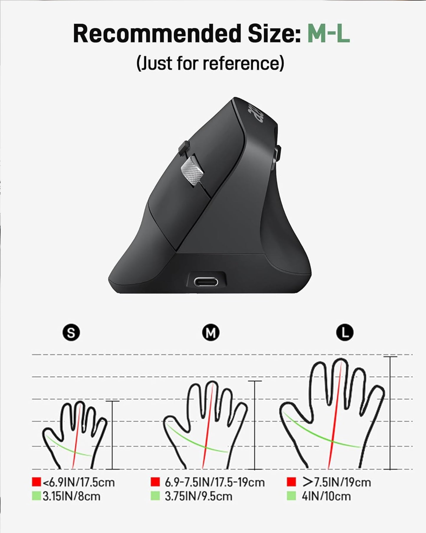 acer Wireless Mouse, 1200 DPI Computer Mouse for Laptop with 2.4GHz USB A Receiver, 5 Buttons Compatible for Windows, macOS, Android (Black)