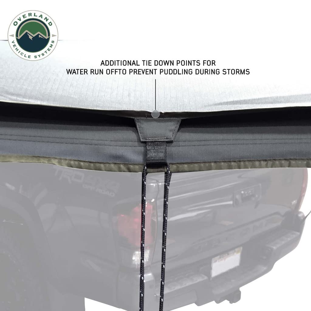 Overland Vehicle Systems 19689909 HD Nomadic 270 LTE Awning Passenger Side | 65 Sq Ft of Coverage | Dark Gray Fabric with Travel Cover Included | Twist and Lock Technology | Weather-Resistant