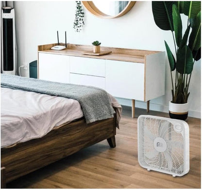 PerfectAire 20-Inch High-Performance 3-Speed Box Fan - Ideal for Home Cooling & Air Circulation