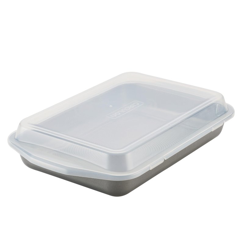 Circulon Total Nonstick Baking Pan With Lid / Nonstick Cake Pan With Lid, Rectangle - 9 Inch x 13 Inch, Gray