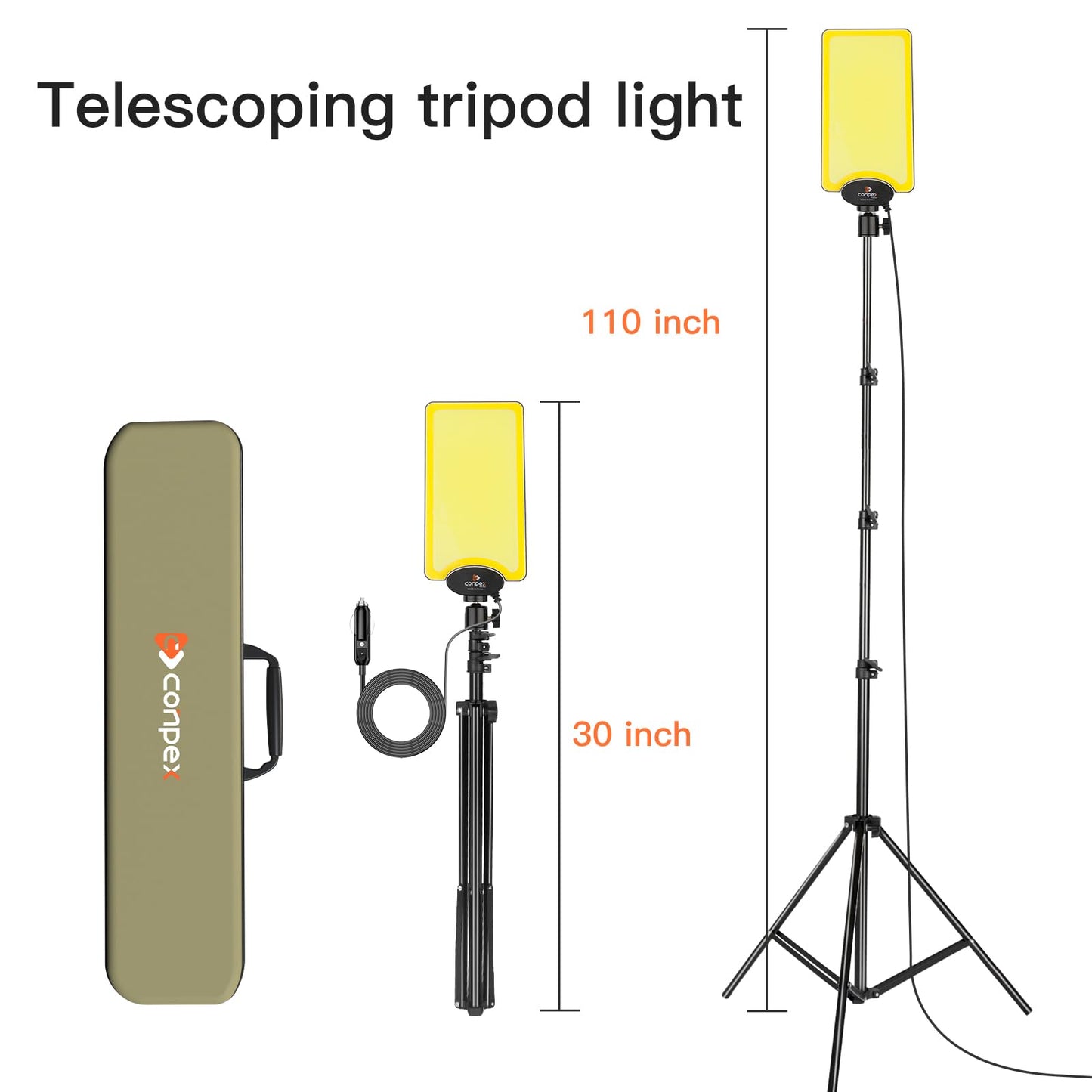 CONPEX Telescopic LED Camping Lights 18000 Lumens - Tripod, Remote Control, Outdoor Telescoping Light with Stand