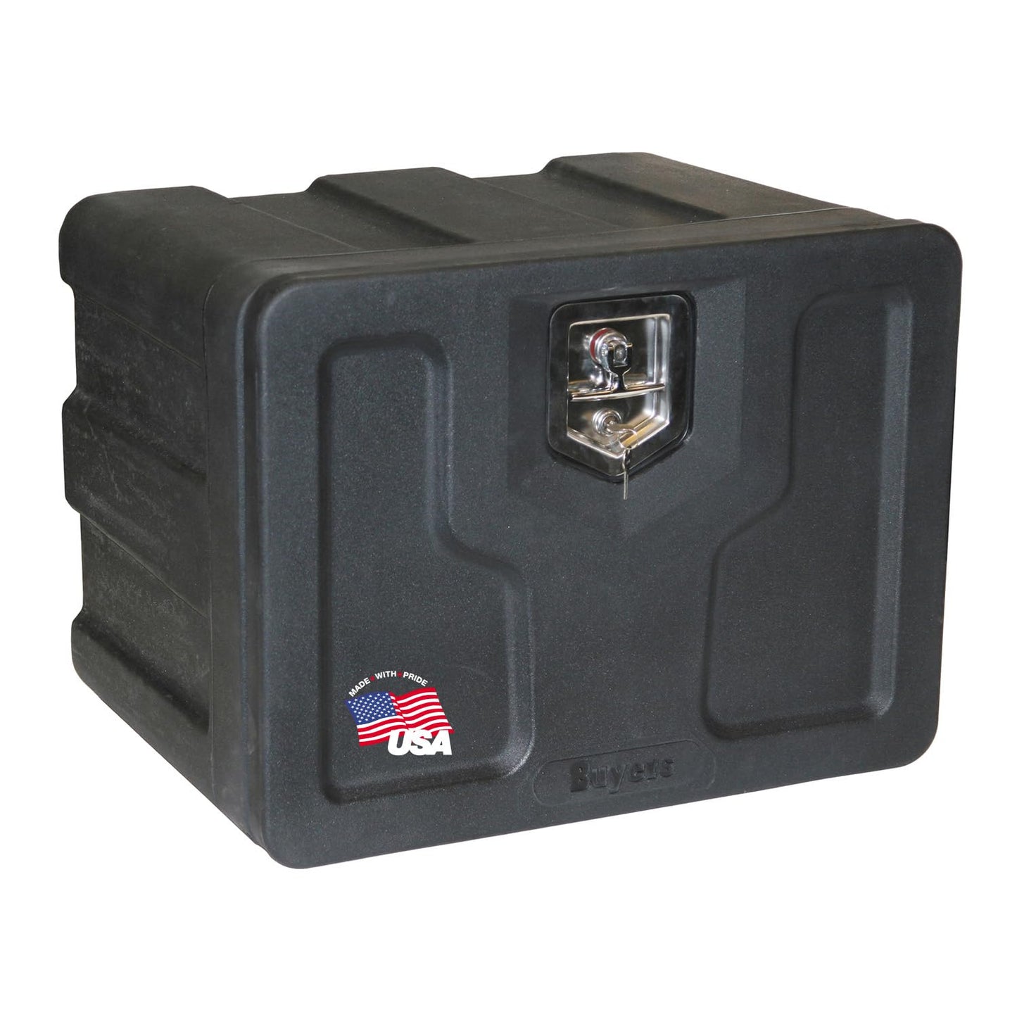 Buyers Products 1717100 Poly Truck Box, 18x 18x 24 Inches, Black - Surface & Underbody Mounted Truck Tool Box with Lockable T-Latch, Lightweight & Weatherproof, Great for ATVs & UTVs, Made in the USA