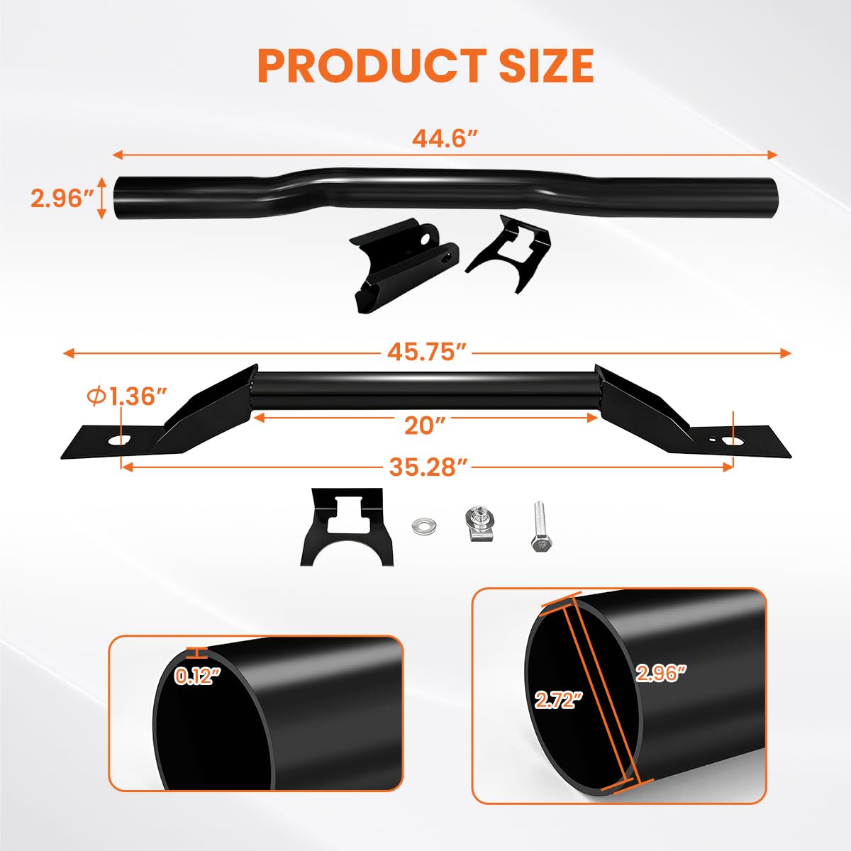 4PCS Front and Rear Fuel Tank Support Crossmember, Rear Upper Shock Mount Crossmember, Rear Spare Tire Support Crossmember Kit Fit for 1999-2006 Chevy Silverado GMC Sierra 1500 2500