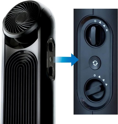 Honeywell TurboForce Tower Fan - 2-in-1 Quiet Operation with 6 Speeds | Stylish Black Design for Home & Office