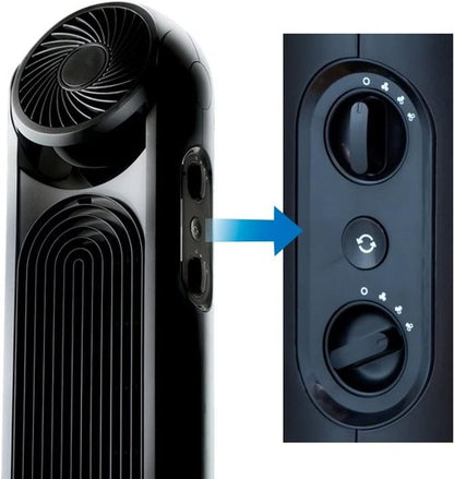 Honeywell TurboForce Tower Fan - 2-in-1 Quiet Operation with 6 Speeds | Stylish Black Design for Home & Office