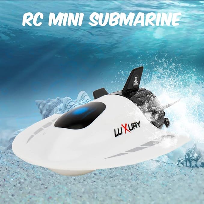 GoolRC Mini RC Submarine Boat Remote Control Waterproof Diving Toy (White)