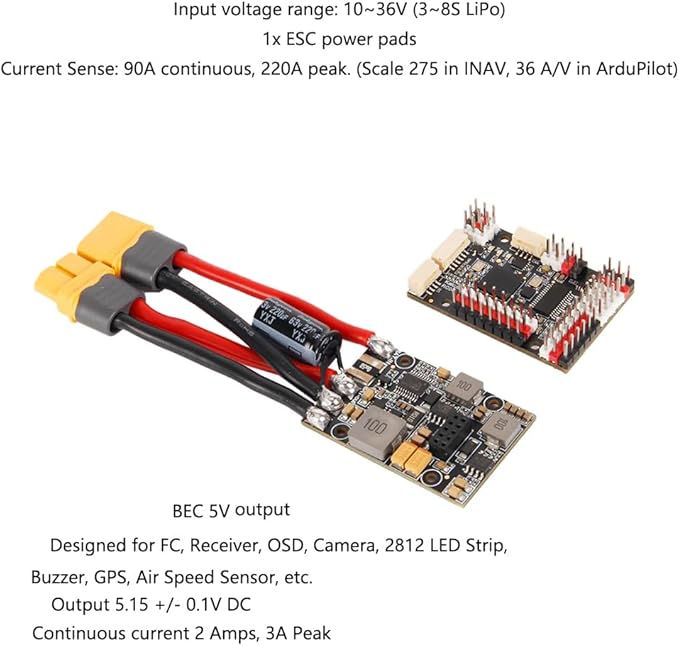 HolyBro Kakute H743 Wing INAV Ardupilot Flight Controller Advanced 3-8S LiPo Compatible Dual Firmware Support for RC Airplane Fixed-Wing Drones &amp DIY Projects (With Pin Header Professional Grad