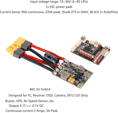 HolyBro Kakute H743 Wing INAV Ardupilot Flight Controller Advanced 3-8S LiPo Compatible Dual Firmware Support for RC Airplane Fixed-Wing Drones &amp DIY Projects (With Pin Header Professional Grad
